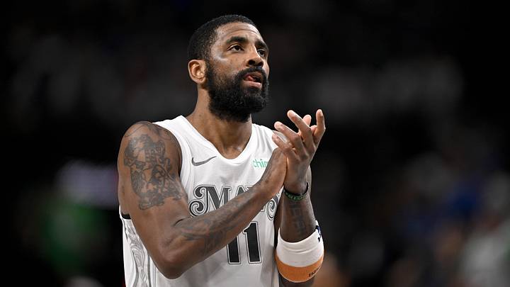 Feb 8, 2025; Dallas, Texas, USA; Dallas Mavericks guard Kyrie Irving (11) acknowledges the fans during the second half of the game against the Houston Rockets at the American Airlines Center. Mandatory Credit: Jerome Miron-Imagn Images Feb 8, 2025; Dallas, Texas, USA; Dallas Mavericks guard Kyrie Irving (11) acknowledges the fans during the second half of the game against the Houston Rockets at the American Airlines Center. Mandatory Credit: Jerome Miron-Imagn Images