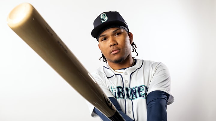 Seattle Mariners infielder Michael Arroyo poses for a portrait during media day Feb. 20 at Peoria Sports Complex.