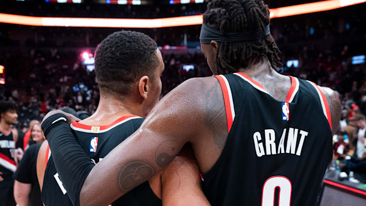 Malcolm Brogdon (left), Jerami Grant; Portland Trail Blazers
