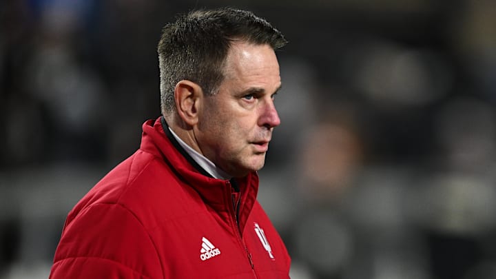 Indiana coach Curt Cignetti looks on before facing Purdue on Nov. 28, 2025, at Ross-Ade Stadium in West Lafayette, Indiana.
