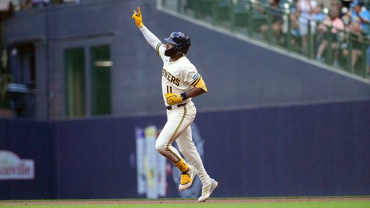 Aug 4, 2026; Milwaukee, Wisconsin, USA; Milwaukee Brewers outfielder Jackson Chourio (11) rounds the bases after hitting home run against the Pittsburgh Pirates in the third inning at American Family Field. Mandatory Credit: Michael McLoone-Imagn Images Aug 4, 2026; Milwaukee, Wisconsin, USA; Milwaukee Brewers outfielder Jackson Chourio (11) rounds the bases after hitting home run against the Pittsburgh Pirates in the third inning at American Family Field. Mandatory Credit: Michael McLoone-Imagn Images