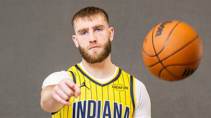 Sep 28, 2026; Indianapolis, IN, USA; Indiana Pacers guard Braden Smith (3) poses for a photo during media day. Sep 28, 2026; Indianapolis, IN, USA; Indiana Pacers guard Braden Smith (3) poses for a photo during media day.