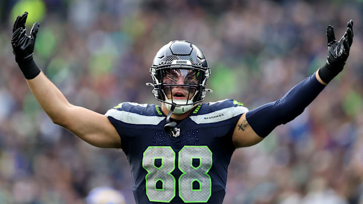 AJ Barner of the Seattle Seahawks