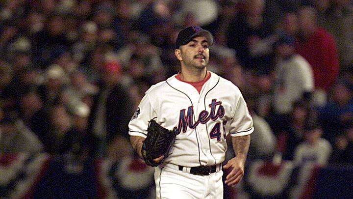 Oct 24, 2000; New York, NY, USA; Mets John Franco enters the game in the eight inning of the third game of the World Series at Shea Stadium in New York. Mandatory Credit: Eileen Blass/USA TODAY-USA TODAY NETWORK Oct 24, 2000; New York, NY, USA; Mets John Franco enters the game in the eight inning of the third game of the World Series at Shea Stadium in New York. Mandatory Credit: Eileen Blass/USA TODAY-USA TODAY NETWORK