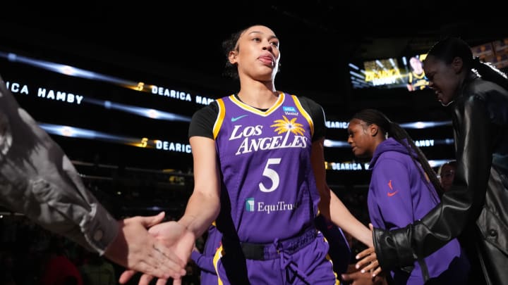 LA Sparks forward Dearica Hamby. LA Sparks forward Dearica Hamby.