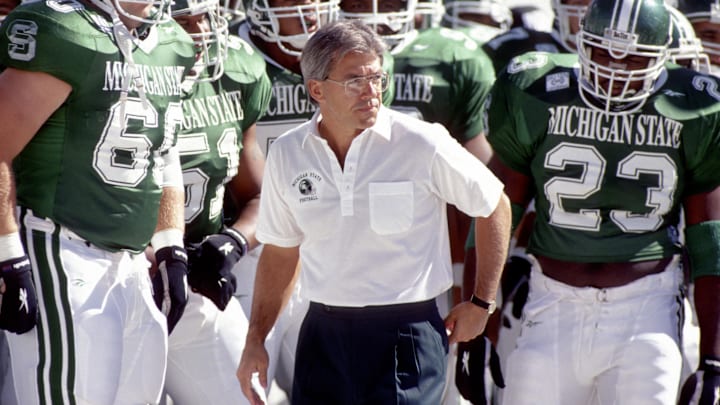 unknown date 1995; E. Lansing, MI, USA; FILE PHOTO; Michigan State Spartans head coach Nick Saban during the 1995 season.  Mandatory Credit: Photo By Imagn Images © Copyright  Imagn Images