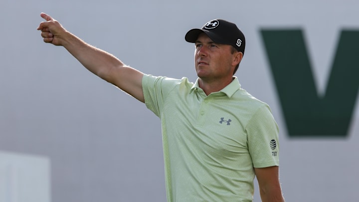 Jordan Spieth made a thrilling par save to keep himself in contention for the WM Phoenix Open title. Jordan Spieth made a thrilling par save to keep himself in contention for the WM Phoenix Open title.