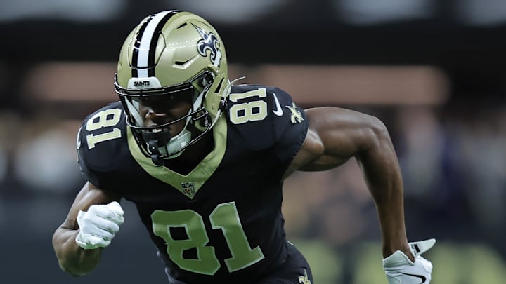 Kevin Austin Jr. runs a route during a Washington Commanders v. New Orleans Saints game on Dec. 15, 2024.