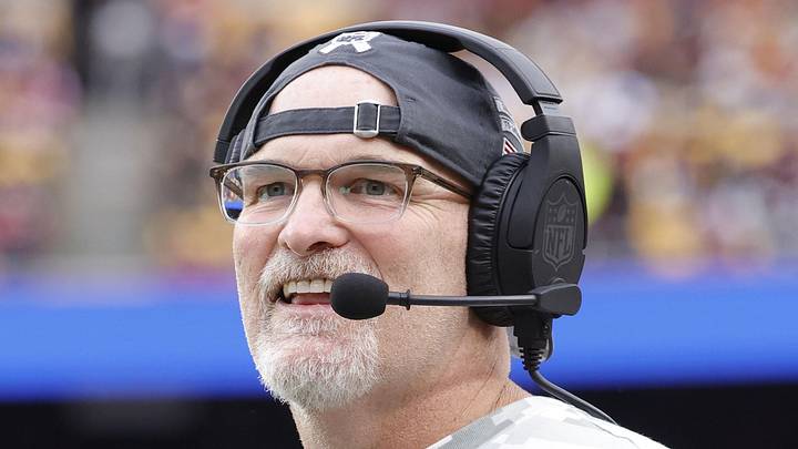 Nov 10, 2024; Landover, Maryland, USA; Washington Commanders head coach Dan Quinn looks on from the sidelines against the Pittsburgh Steelers during the second half at Northwest Stadium. Mandatory Credit: Amber Searls-Imagn Images Nov 10, 2024; Landover, Maryland, USA; Washington Commanders head coach Dan Quinn looks on from the sidelines against the Pittsburgh Steelers during the second half at Northwest Stadium. Mandatory Credit: Amber Searls-Imagn Images