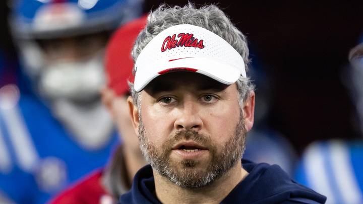 Mississippi Rebels head coach Pete Golding against the Miami Hurricanes during the 2026 Fiesta Bowl and semifinal game of the College Football Playoff at State Farm Stadium. Mississippi Rebels head coach Pete Golding against the Miami Hurricanes during the 2026 Fiesta Bowl and semifinal game of the College Football Playoff at State Farm Stadium.