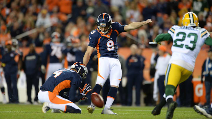 The Packers signed former Broncos and Jaguars kicker Brandon McManus on Tuesday.