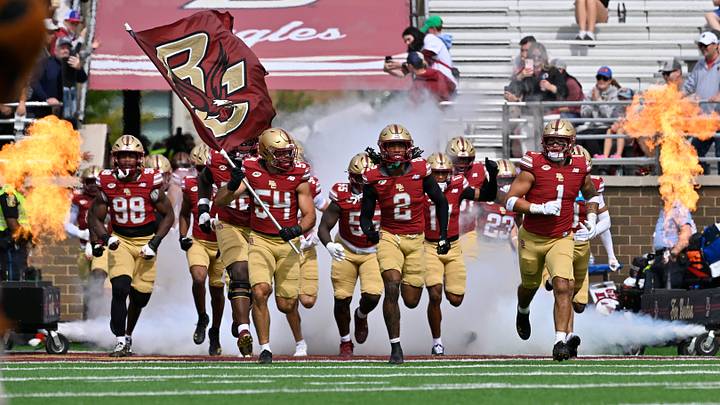 September 19, 2026; Chestnut Hill, Massachusetts, USA; The Boston College Eagles take the field for a game against the Maine Black Bears at Alumni Stadium. Mandatory Credit: Eric Canha-Imagn Images September 19, 2026; Chestnut Hill, Massachusetts, USA; The Boston College Eagles take the field for a game against the Maine Black Bears at Alumni Stadium. Mandatory Credit: Eric Canha-Imagn Images