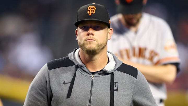 Jul 5, 2022; Phoenix, Arizona, USA; San Francisco Giants assistant coach J.P. Martinez against the Arizona Diamondbacks at Chase Field Jul 5, 2022; Phoenix, Arizona, USA; San Francisco Giants assistant coach J.P. Martinez against the Arizona Diamondbacks at Chase Field