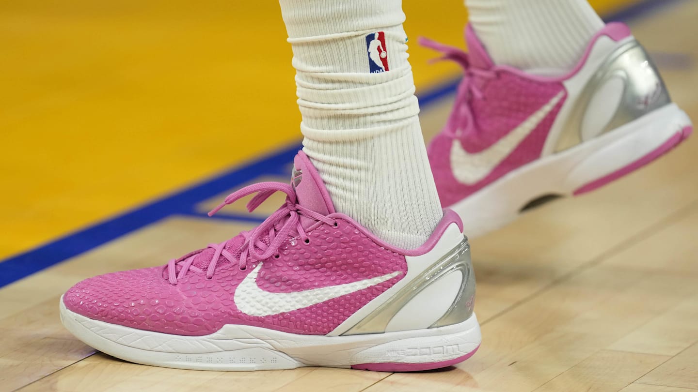 pink and white kobe shoes