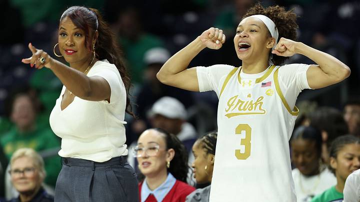 Notre Dame coach Niele Ivey (left) expects her star Hannah Hidalgo to put on a show against Villanova in Rome. Notre Dame coach Niele Ivey (left) expects her star Hannah Hidalgo to put on a show against Villanova in Rome.