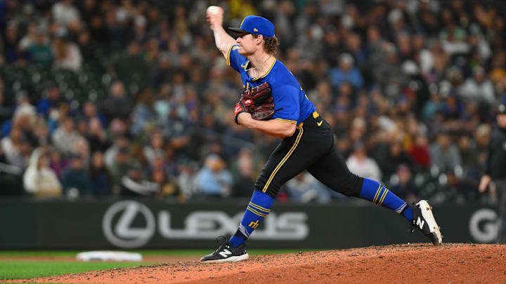 Seattle Mariners reliever Troy Taylor throws during a game against the Oakland Athletics on Sept. 27 at T-Mobile Park.