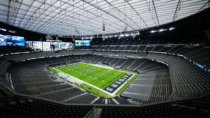 Dec 14, 2023; Paradise, Nevada, USA; General view before the game between the Los Angeles Chargers and the Las Vegas Raiders at Allegiant Stadium. Mandatory Credit: Stephen R. Sylvanie-USA TODAY Sports