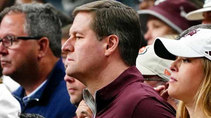 Texas A&M Aggies athletic director Trev Alberts looks on