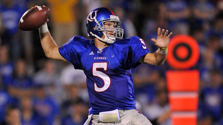 Kansas Jayhawks legendary quarterback Todd Reesing (5) 