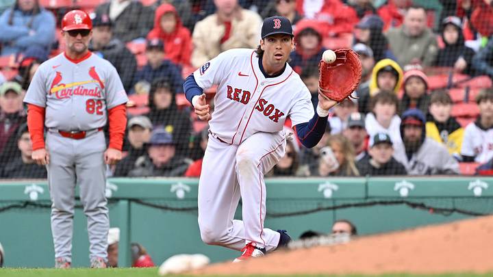 Apr 6, 2025; Boston, Massachusetts, USA; Boston Red Sox first baseman Triston Casas (36) makes a catch at first base during the seventh inning against the St. Louis Cardinals at Fenway Park. Mandatory Credit: Eric Canha-Imagn Images Apr 6, 2025; Boston, Massachusetts, USA; Boston Red Sox first baseman Triston Casas (36) makes a catch at first base during the seventh inning against the St. Louis Cardinals at Fenway Park. Mandatory Credit: Eric Canha-Imagn Images