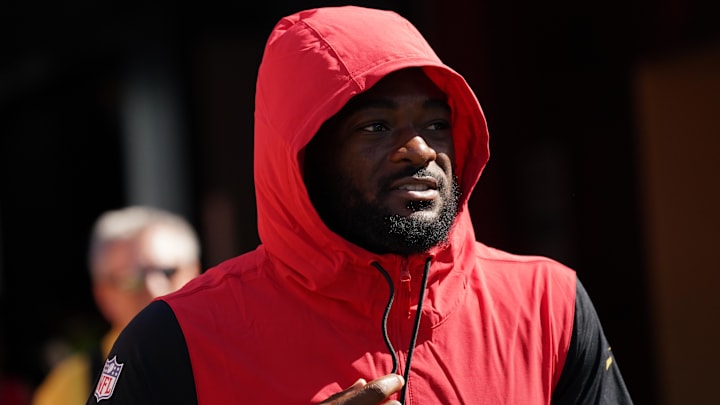 Sep 9, 2024; Santa Clara, California, USA;  San Francisco 49ers wide receiver Brandon Aiyuk (11) enters the field before a game against the New York Jets at Levi's Stadium. Mandatory Credit: David Gonzales-Imagn Images