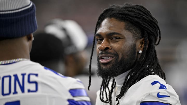 Dallas Cowboys cornerback Trevon Diggs looks on before the game between the Dallas Cowboys and the Baltimore Ravens Dallas Cowboys cornerback Trevon Diggs looks on before the game between the Dallas Cowboys and the Baltimore Ravens