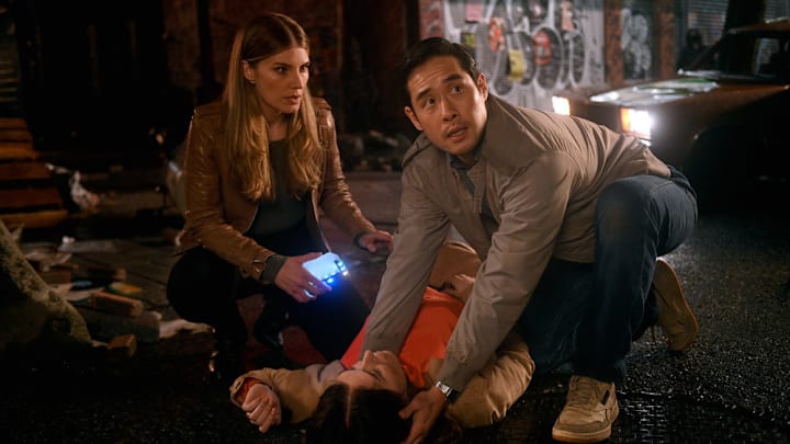 QUANTUM LEAP -- “Pilot” Episode Pilot -- Pictured: (l-r) Caitlin Bassett as Addison, Raymond Lee as Dr. Ben Seong -- (Photo by: Serguei Bachlakov/NBC)