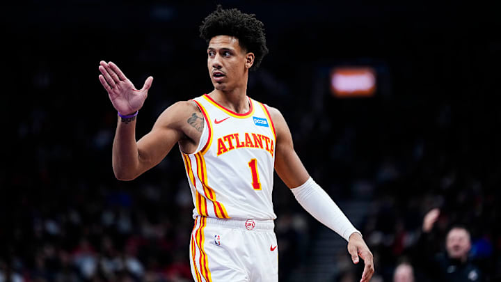 Atlanta Hawks F Jalen Johnson, Trae Young