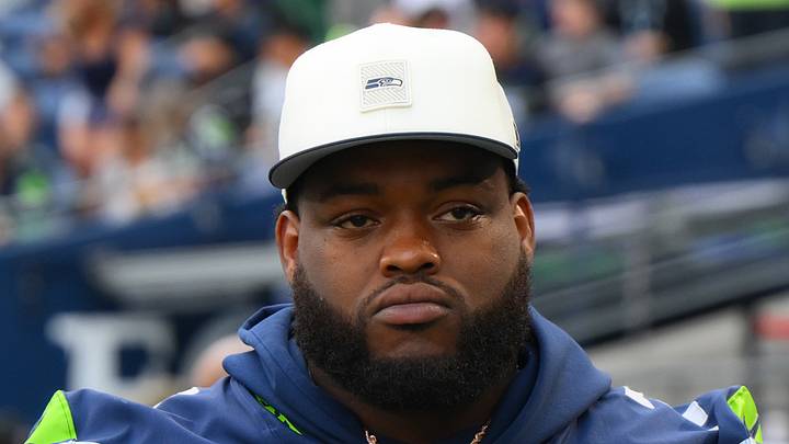 Seattle Seahawks guard Anthony Bradford on the sidelines