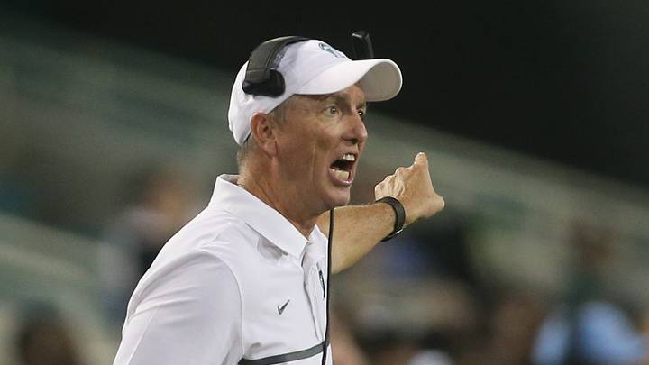 Sep 17, 2016; New Orleans, LA, USA; Tulane Green Wave head coach Willie Fritz yells during the second half at Yulman Stadium against the Navy Midshipmen. Navy defeated Tulane 21-14. Mandatory Credit: Crystal LoGiudice-USA TODAY Sports Sep 17, 2016; New Orleans, LA, USA; Tulane Green Wave head coach Willie Fritz yells during the second half at Yulman Stadium against the Navy Midshipmen. Navy defeated Tulane 21-14. Mandatory Credit: Crystal LoGiudice-USA TODAY Sports