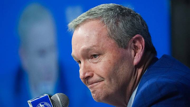 Outgoing Kentucky Athletic Director Mitch Barnhart was honored at his retirement ceremony at the Historic Memorial Coliseum in Lexington, Kentucky. Barnhart became UK's AD in 2002. March 6, 2026.