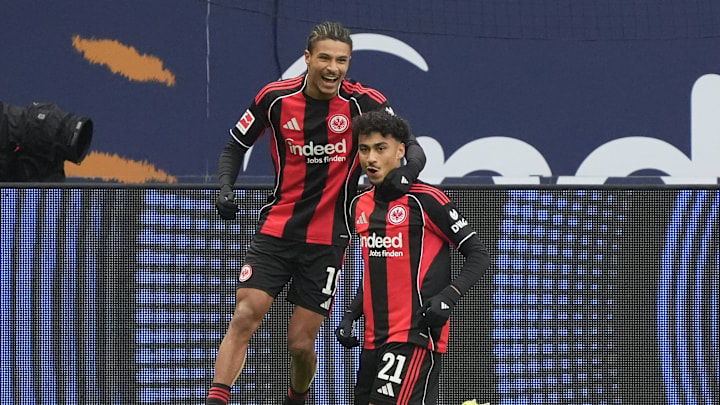 Jean-Matteo Bahoya (l.) und Nathaniel Brown könnten der SGE satte Einnahmen bescheren