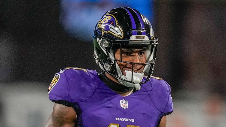 Aug 21, 2021; Charlotte, North Carolina, USA; Baltimore Ravens safety Ar'Darius Washington (47) during the second half against the Carolina Panthers at Bank of America Stadium.  