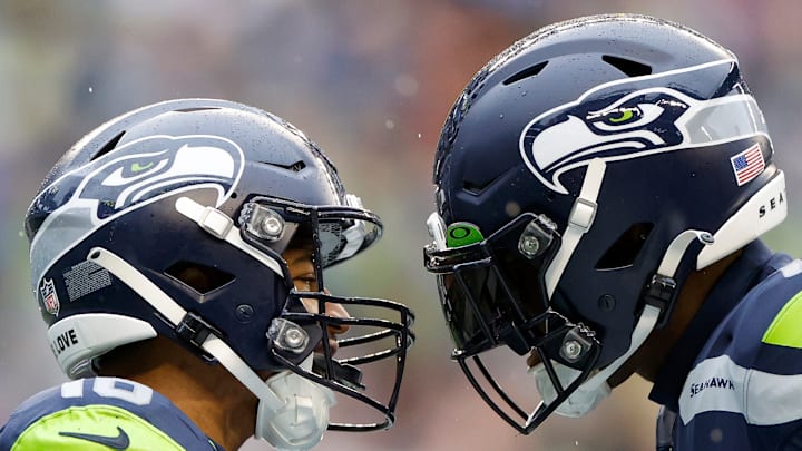 DK Metcalf and Tyler Lockett of the Seattle Seahawks
