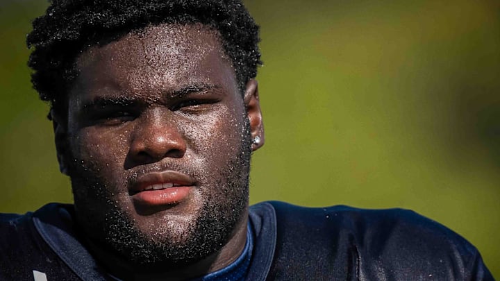Jamar Thompson at a West Boca Raton High School football practice on July 31, 2025.