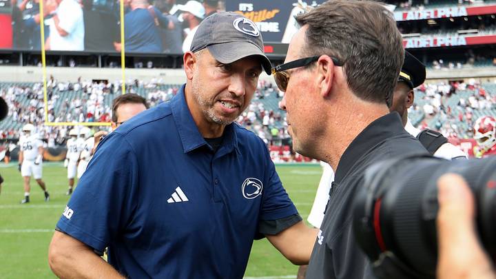 Penn State Nittany Lions coach Matt Campbell (left) shakes hands with Temple Owls coach K.C. Keeler following the game at Lincoln Financial Field. Penn State Nittany Lions coach Matt Campbell (left) shakes hands with Temple Owls coach K.C. Keeler following the game at Lincoln Financial Field.