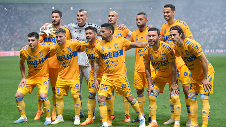 Jugadores de Tigres UANL previo al partido de la semifinal. Jugadores de Tigres UANL previo al partido de la semifinal.