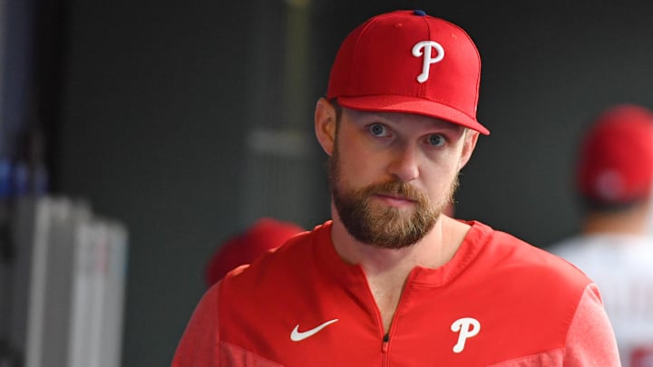 Jun 5, 2023; Philadelphia, Pennsylvania, USA; Philadelphia Phillies first baseman Rhys Hoskins (17)
