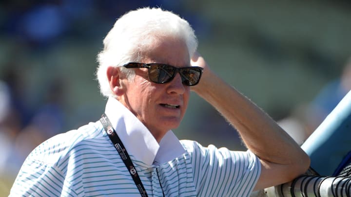 Mar 31, 2011; Los Angeles, CA, USA; San Francisco Giants managing general partner Bill Neukom before the game against the Los Angeles Dodgers at Dodger Stadium.  