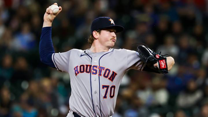 Sep 23, 2026; Seattle, Washington, USA; Houston Astros starting pitcher Ethan Pecko (70) throws against the Seattle Mariners during the second inning at T-Mobile Park. Mandatory Credit: Joe Nicholson-Imagn Images