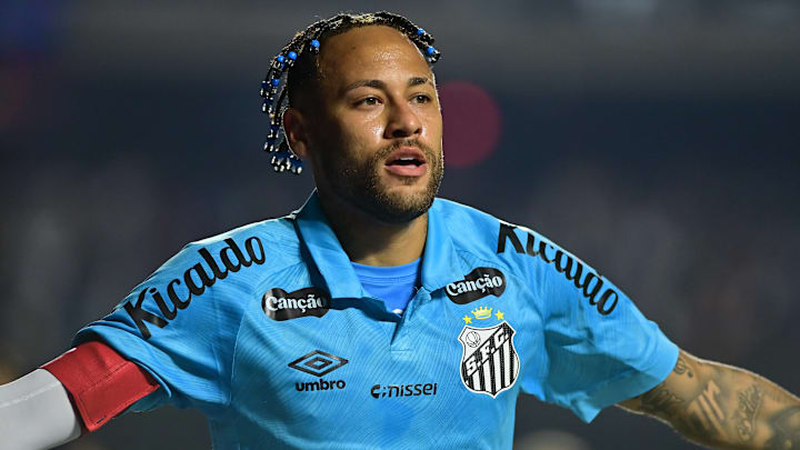 Neymar scored a brace in his most recent game with Santos.