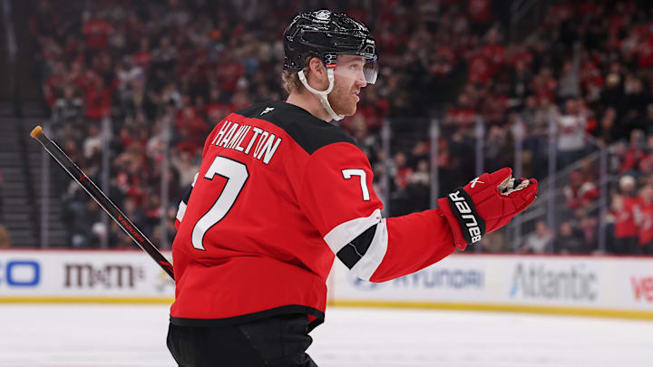 New Jersey Devils defenseman Dougie Hamilton (7): Ed Mulholland-Imagn Images New Jersey Devils defenseman Dougie Hamilton (7): Ed Mulholland-Imagn Images