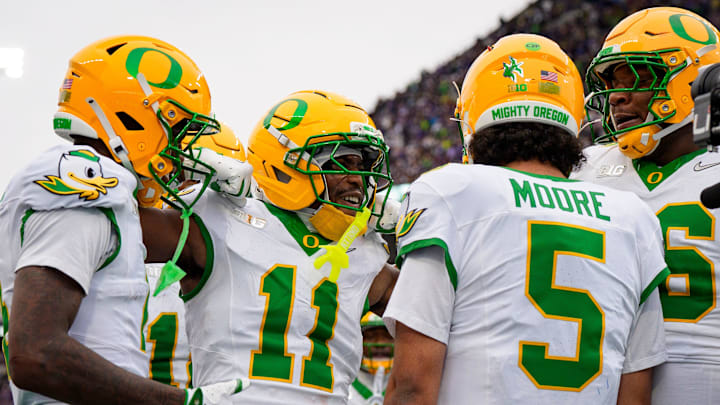 For Oregon to make a playoff run, Dante Moore and the offense have to find their highest gear. That's possible if they get back those starting o-linemen and next-level wide receivers Dakorien Moore, Evan Stewart and Gary Bryant Jr., peaking at the right time. For Oregon to make a playoff run, Dante Moore and the offense have to find their highest gear. That's possible if they get back those starting o-linemen and next-level wide receivers Dakorien Moore, Evan Stewart and Gary Bryant Jr., peaking at the right time.