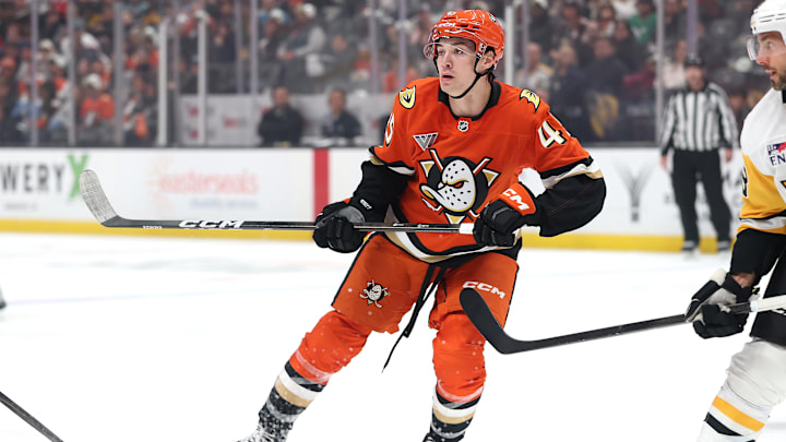 Anaheim Ducks forward Beckett Sennecke looks like a potential Calder Trophy candidate this season. Anaheim Ducks forward Beckett Sennecke looks like a potential Calder Trophy candidate this season.