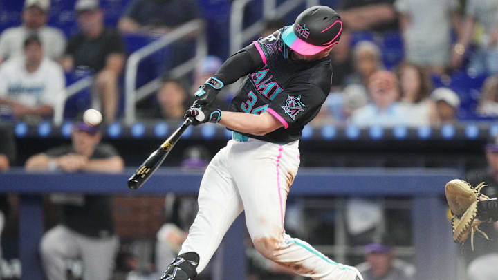 Miami Marlins catcher Liam Hicks.