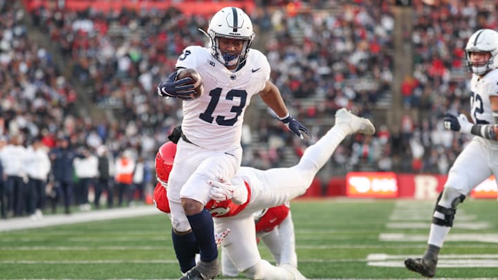Penn State Nittany Lions running back Kaytron Allen scores a rushing touchdown during the first half against the Rutgers Scarlet Knights at SHI Stadium. 