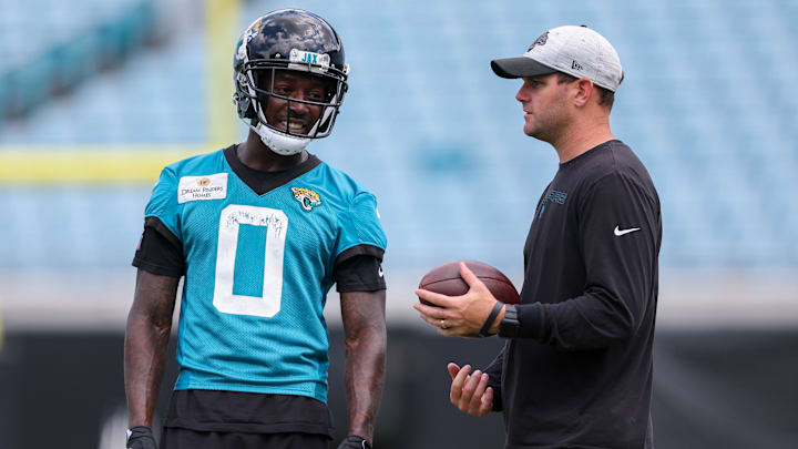Jun 13, 2023; Jacksonville, Florida, USA;  Jacksonville Jaguars wide receiver Calvin Ridley (0).