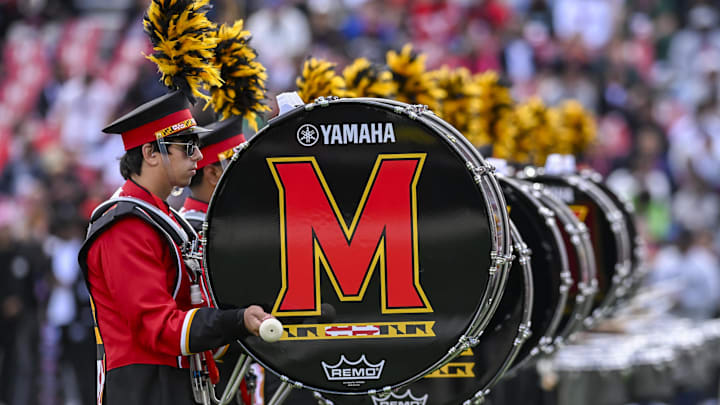 Oct 11, 2025; College Park, Maryland, USA;  Maryland Terrapins band performs before the game against the Nebraska Cornhuskers at SECU Stadium. Mandatory Credit: Tommy Gilligan-Imagn Images