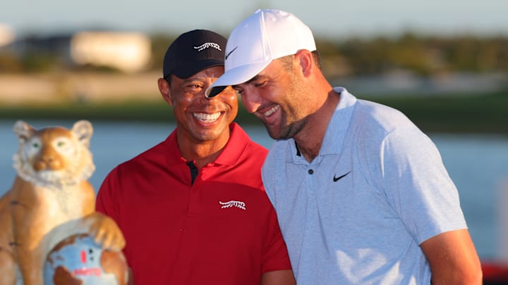 Tiger Woods and Scottie Scheffler at the 2024 Hero World Challenge