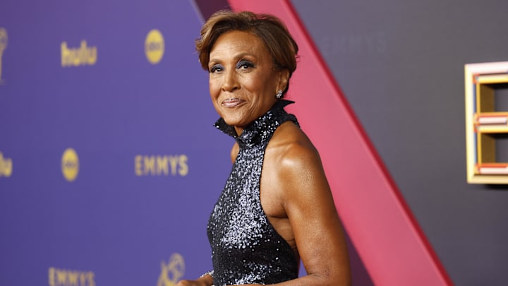 Sep 15, 2024; Los Angeles, CA, USA; Robin Roberts at the 76th Emmy Awards at the Peacock Theater on Sunday, Sept. 15, 2024 in Los Angeles. Mandatory Credit: Kevork Djansezian-USA TODAY
